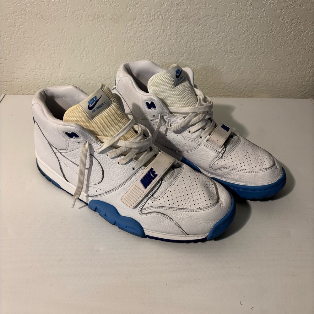 Nike Air Trainer 1 “Don’t I Know You” White and Blue High-Top Sneakers